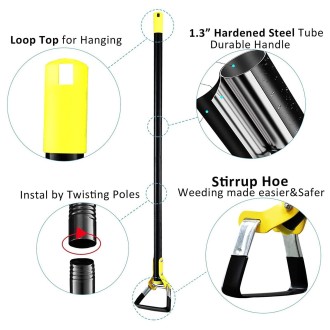 MYL-10 Stirrup Ring Weeding Hoes Garden Tools, Specification:  3 Sections 1.2m