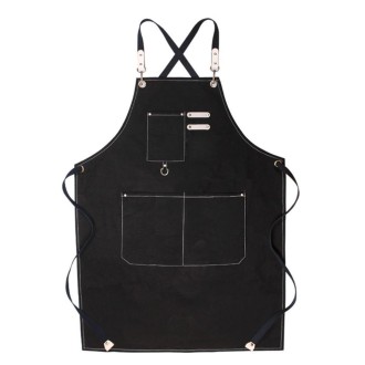 Floral Milk Tea Baking Workwear Apron(Black)