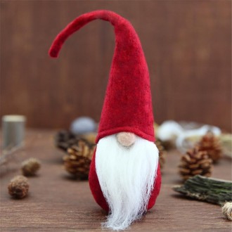 Xmas DIY Decoration Christmas Mini Santa Claus Doll Toy(Grey)