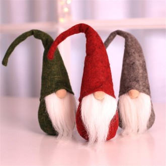 Xmas DIY Decoration Christmas Mini Santa Claus Doll Toy(Grey)