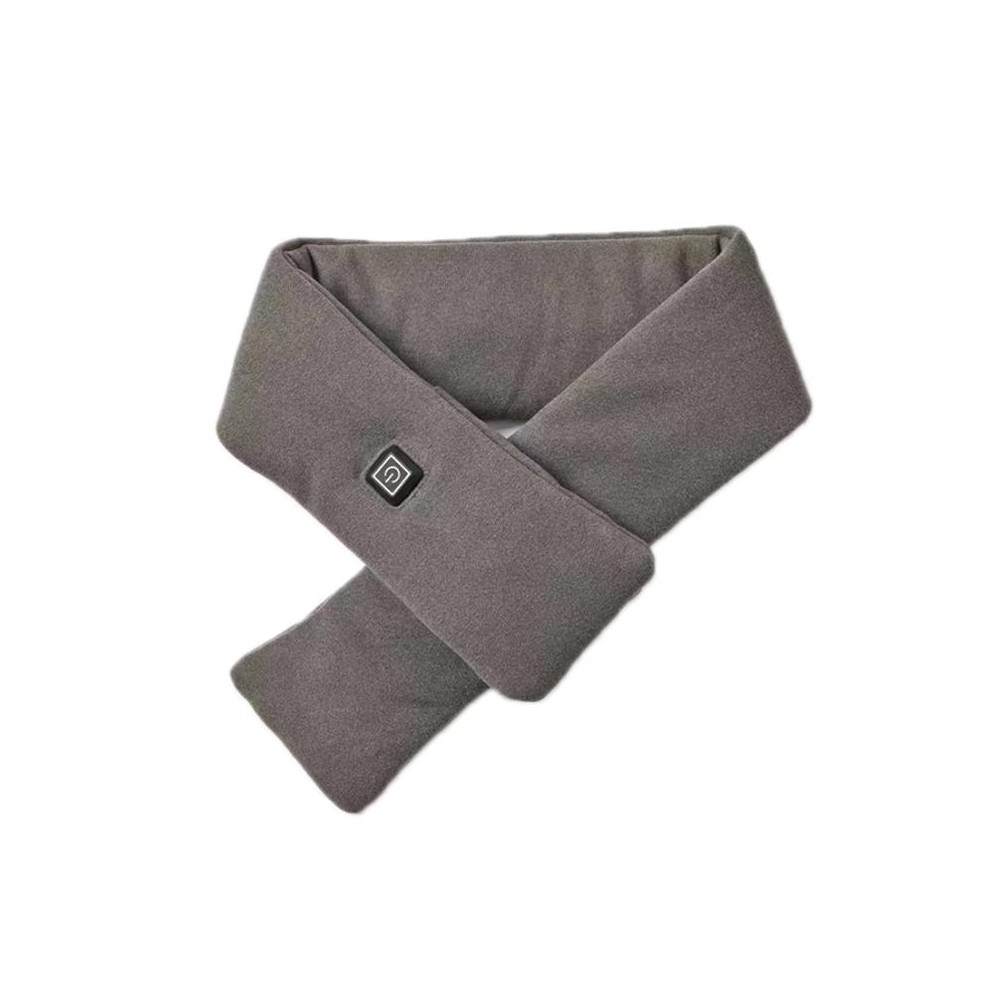 Heated Scarf Three Gear Adjustment Warm Fleece Cold Scarf(Grey)