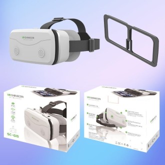 VRSHINECON G15 Helmet Virtual Reality VR Glasses All In One Game Phone 3D Glasses(White)