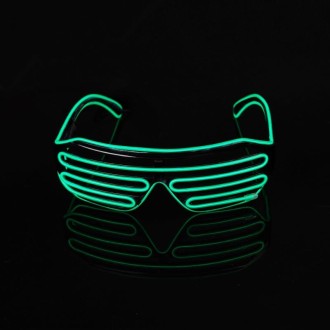 Fluorescence Dance Show Luminescent Glasses LED Two Colors Shutter EL Flashing Glasses(Green)