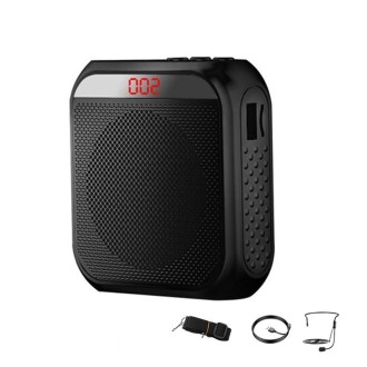 S17 Mini Portable Tour Guide Teaching Loudspeaker with Screen Display(Cool Black)