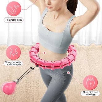 Smart Thin Waist Ring Women Will Not Fall Off Detachable Abdominal Ring Fitness Equipment, Size: 18 Knots(Pink)