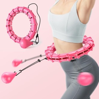 Smart Thin Waist Ring Women Will Not Fall Off Detachable Abdominal Ring Fitness Equipment, Size: 18 Knots(Pink)