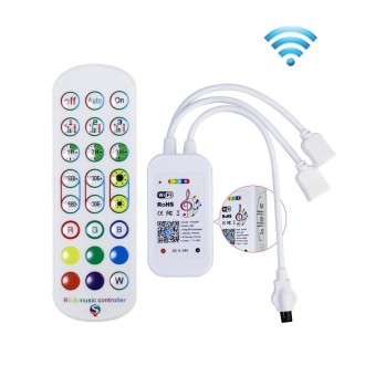 SKS-WF-04 1 to 2 WiFi Smart Voice Light Strip Controller(24 Keys)