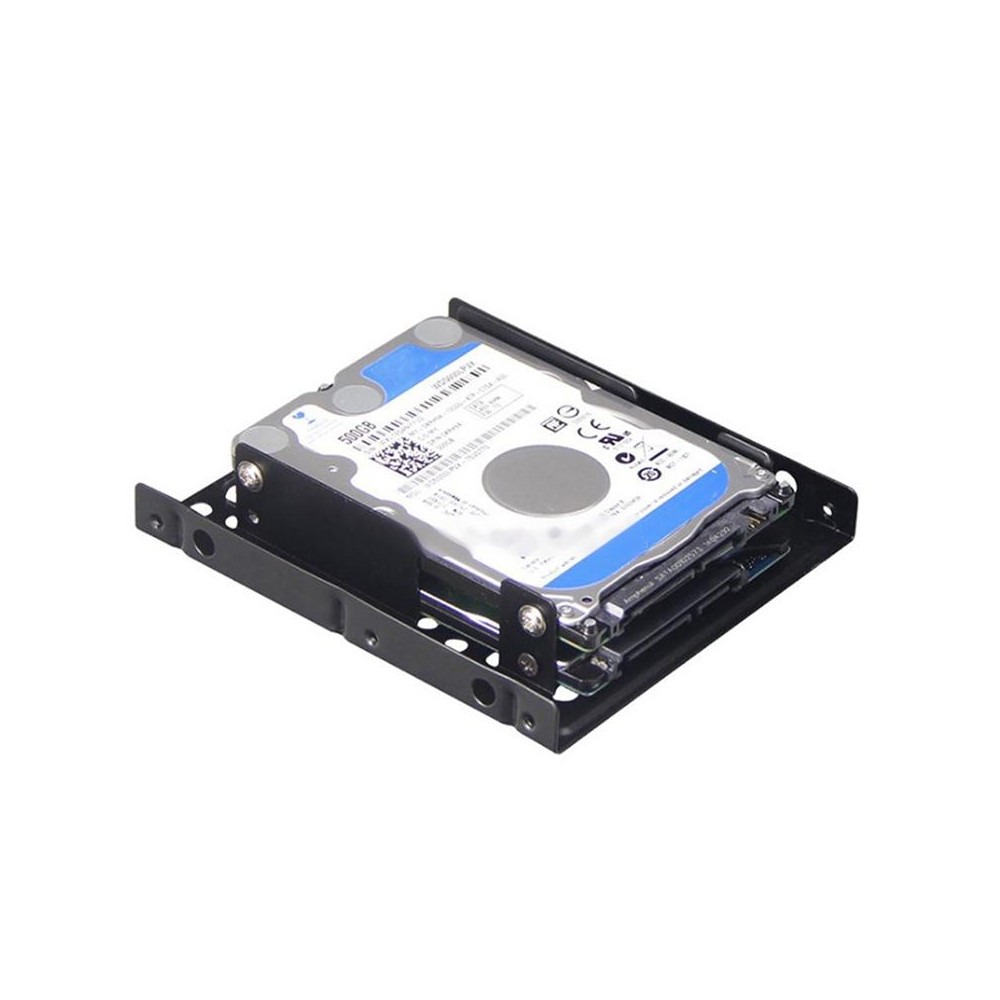 2.5 to 3.5 Dual Desktop SSD Mounting Internal Adapter Hard Drive Bracket