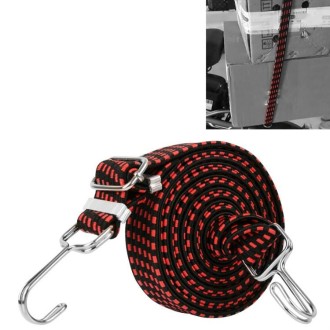 Bicycle Binding Rope Widening And Thickening Multi-Purpose Elastic Elastic Luggage Rope Shelf Rope, Length:4m(Red)