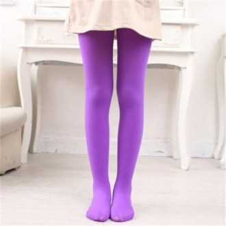 Spring Summer Autumn Solid Color Pantyhose Ballet Dance Tights for Kids, Size:M (Purple)