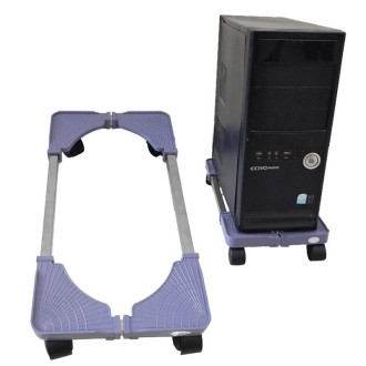 Computer Mainframe Host Adjustable Mobile Base Bracket with Wheel, 43-55cm Length Adjustable, 22-34cm Width Adjustable