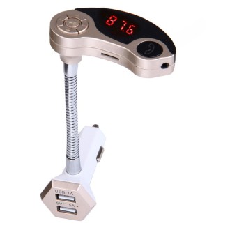 GT86 Dual USB Charger Car Bluetooth FM Transmitter Kit, Support LCD Display / TF Card Music Play / Hands-free(Gold)