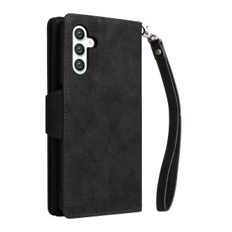 For Samsung Galaxy S24+ 5G Rivet Buckle 9 Cards 3-Fold Wallet Leather Phone Case(Black)