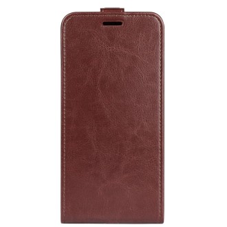 For Samsung Galaxy S24+ 5G R64 Texture Vertical Flip Leather Phone Case(Brown)