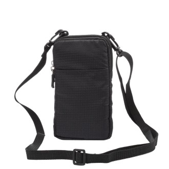 Universal Multi-function Plaid Texture Double Layer Zipper Sports Waist Bag / Shoulder Bag for iPhone X  & 7 & 7 Plus / Galaxy S