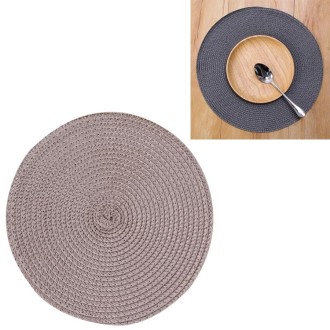 PP Environmentally Friendly Hand-woven Placemat Insulation Mat Decoration, Size:18cm(Brown)