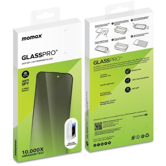 For iPhone 15 Plus MOMAX 0.3mm 3D Anti-peep Tempered Glass Film(Black)