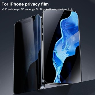 For iPhone 15 Plus MOMAX 0.3mm 3D Anti-peep Tempered Glass Film(Black)