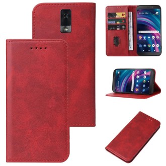 For BLU View 3 B140DL Magnetic Closure Leather Phone Case(Red)