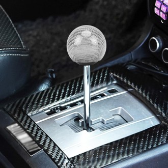 Universal Vehicle Car Shifter Cover Manual Automatic Carbon Fiber Ball Gear Shift Knob (Silver)