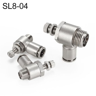 SL8-04 LAIZE Nickel Plated Copper Male Thread Throttle Valve Pneumatic Connector