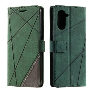 For Realme 10 Pro 5G Skin Feel Splicing Horizontal Flip Leather Phone Case(Green)