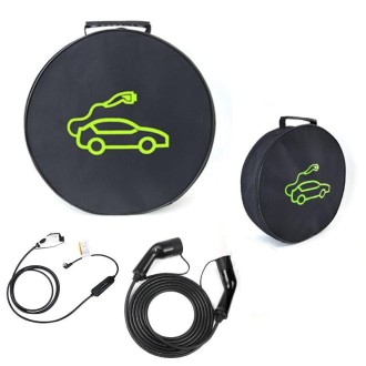 Car Charging Cable Storage Bag Carry Bag For Electric Vehicle Charger Plugs,Spec: Round  With Logo