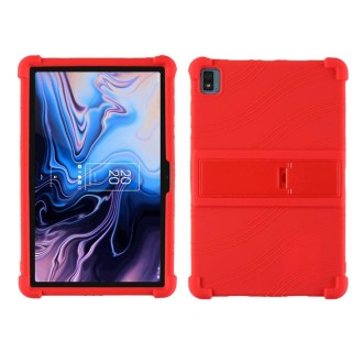 For TCL 10 Tab Max 10.36 inch Silicone Tablet Protective Case with Invisible Bracket(Red)