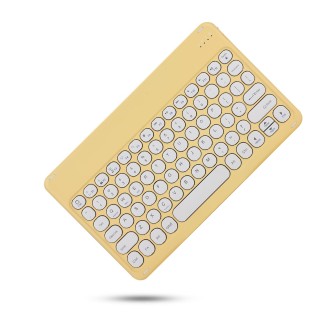 X4 Universal Round Keys Panel Spray Color Bluetooth Keyboard(Lemon Yellow)