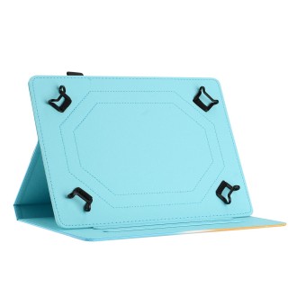 For 8 inch Universal Stitching Gradient Leather Tablet Case(Green Blue)