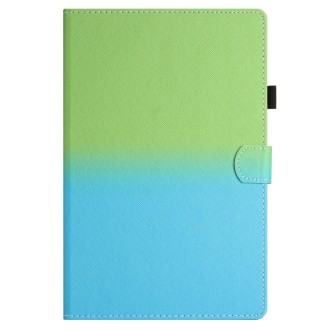 For 8 inch Universal Stitching Gradient Leather Tablet Case(Green Blue)