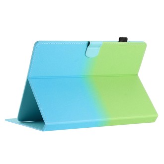 For 8 inch Universal Stitching Gradient Leather Tablet Case(Green Blue)