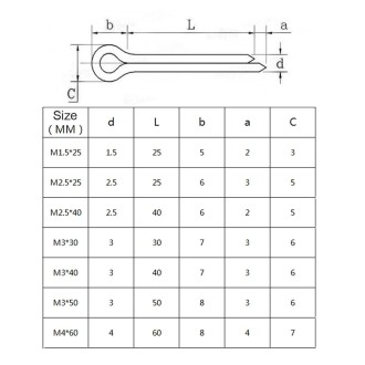 A5496 340 PCS Car U-shape 304 Stainless Steel Cotter Pin Clip Key Fastner Fitting Assortment Kit