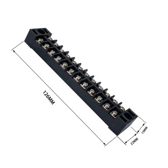 5 PCS Car 12-way TB-1512 Dual Row Power Terminal Connector + 12-position Connection Strip with Cover