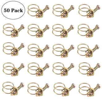 50 PCS M16 Adjustable Color Galvanized Iron Double Wire Hose Clamps