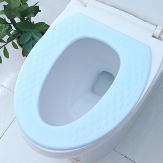 High Foam EVA Waterproof Thickened O-Type Toilet Cushion, Size: 40x34.5cm(Striped Blue)