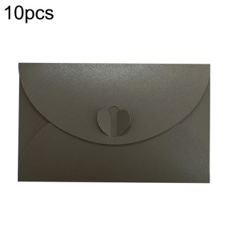 10pcs Love Buckle Pearl Paper Hot Stamping Envelope Invitation Letter(Carbon Black)