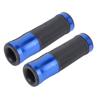 2 PCS Motorcycle Universal  Net Texture Metal Right and Left Handle Bar Grips with Rubber Cover(Blue)