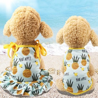 Pet Fruit Print T-Shirt Puppy Dog Cat Cute Fruit Skirt, Size:XL(Skirt-Pineapple)