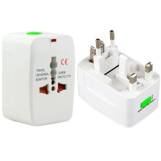 Plug Adapter, Universal EU US UK AU Travel AC Power Adaptor Plug(White)