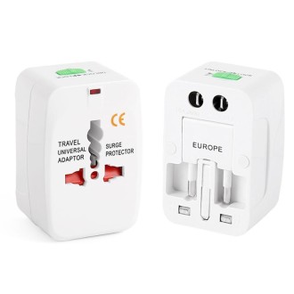 All in 1 (EU + AU + UK + US Plug) World Universal Travel Adaptor(White)