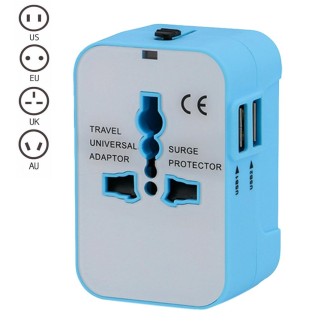 Portable Multi-function Dual USB Ports Global Universal Travel Wall Charger Power Socket, For iPad , iPhone, Galaxy, Huawei, Xia