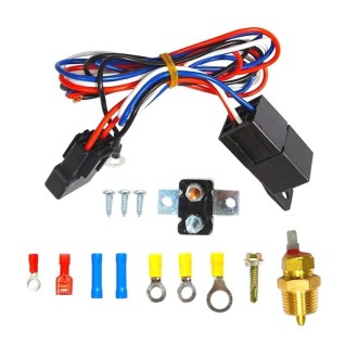 Car 12V 40A 175-185 Degree Electric Cooling Fan Thermostat Temperature Sensor Switch Set