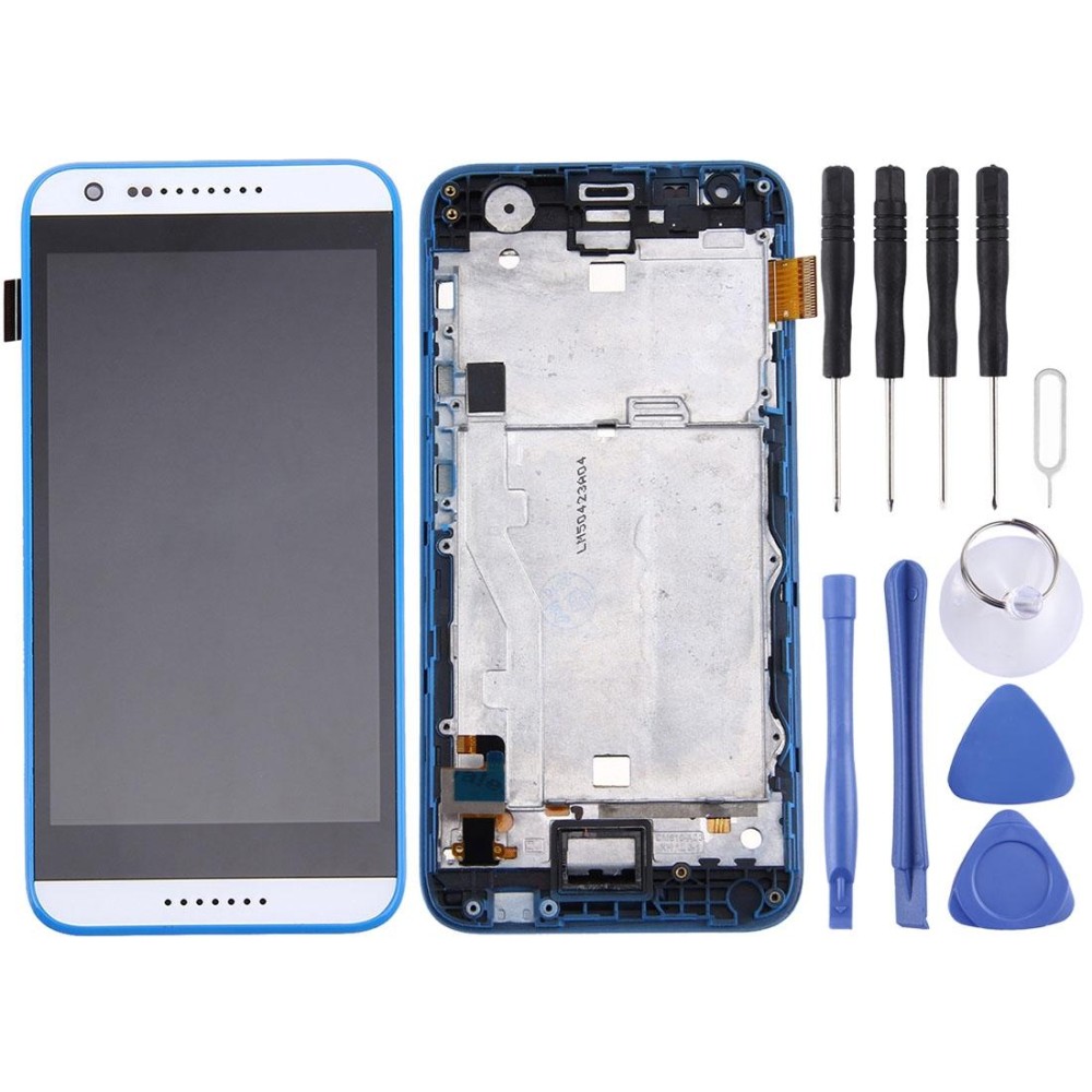 Original LCD Screen for HTC Desire 620  Digitizer Full Assembly with Frame (White + Blue)