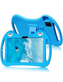 For TCL Tab 10s 5G Cartoon Silicone Shockproof Protective Tablet Case with Stand & Pen Slot(Blue)
