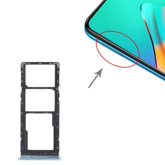 For infinix Hot 10 Play / Smart 5(India) X688C X688B SIM Card Tray + SIM Card Tray + Micro SD Card Tray (Green)