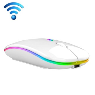 C7002 2400DPI 4 Keys Colorful Luminous Wireless Mouse, Color: 2.4G White