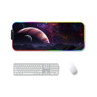 300x350x3mm F-01 Rubber Thermal Transfer RGB Luminous Non-Slip Mouse Pad(Vast Starry Sky)