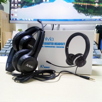 Anivia A7 3.5mm Traffic Wired Headset with Mic(Black)