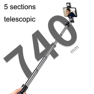 K12D Live Beauty Bluetooth Tripod Selfie Stick(Black)